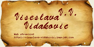 Višeslava Vidaković vizit kartica